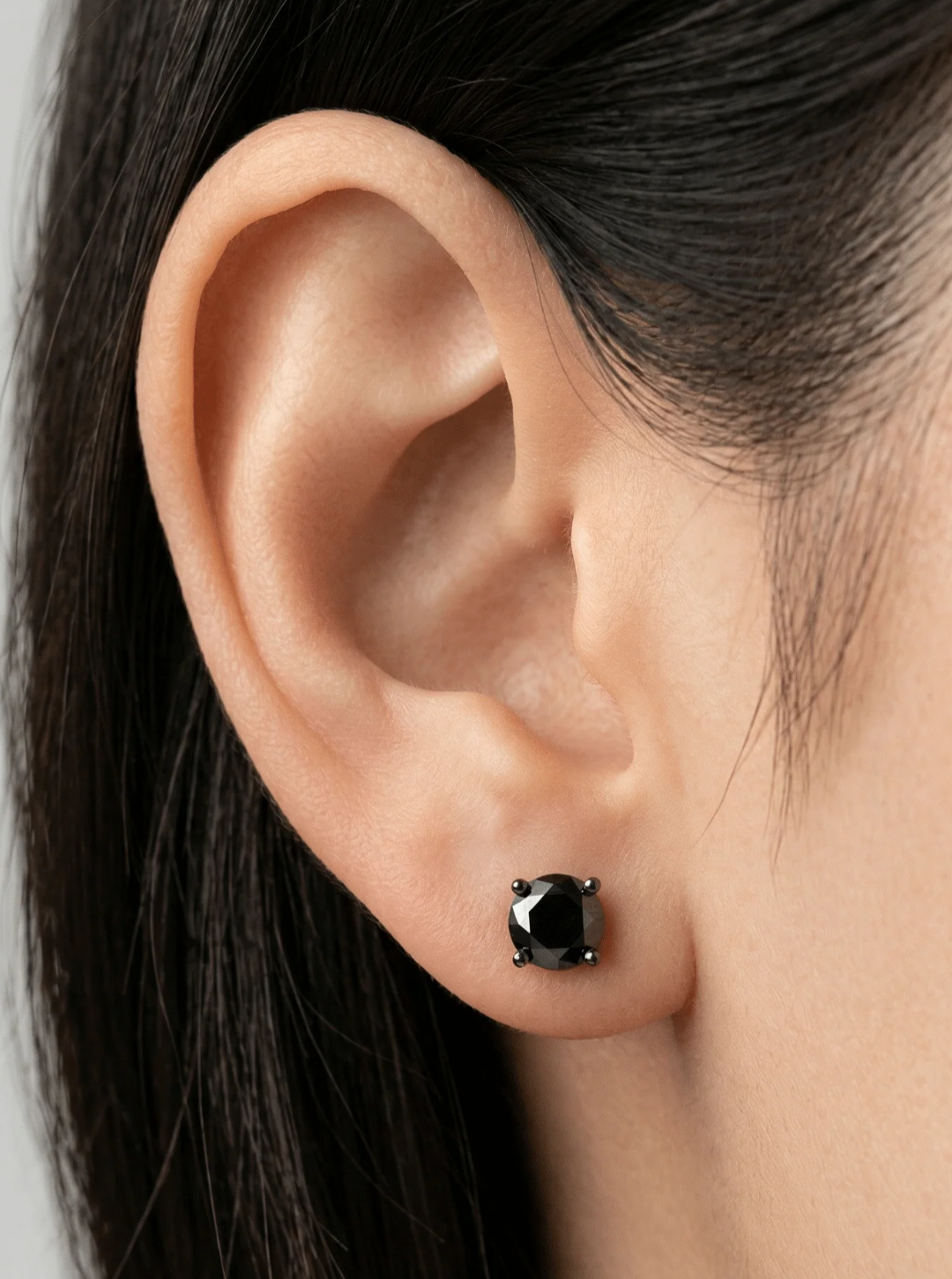 Gothic black moissanite earrings