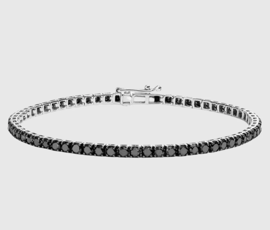 Gothic black moissanite bracelet