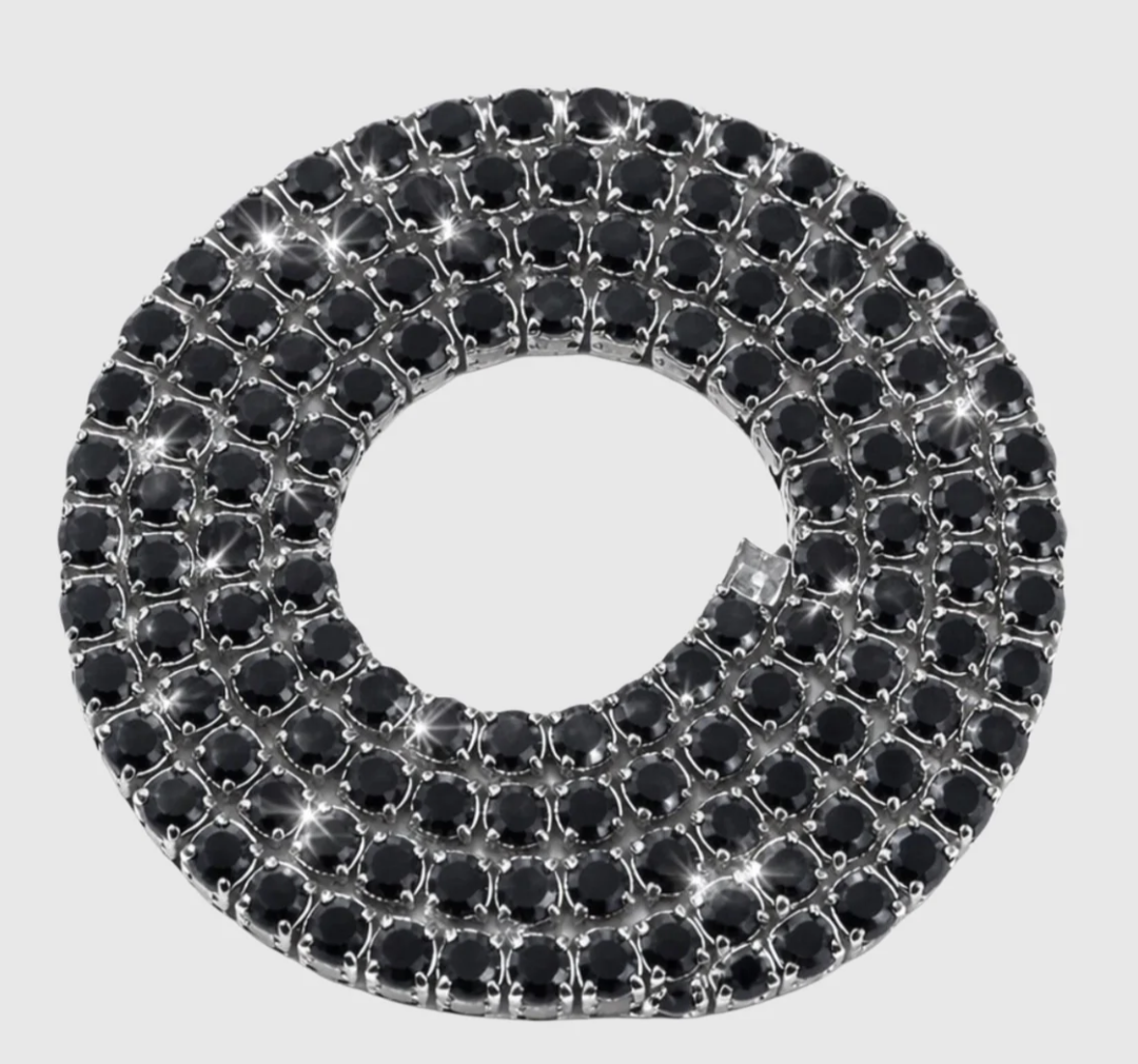 Black moissanite Gothic chain