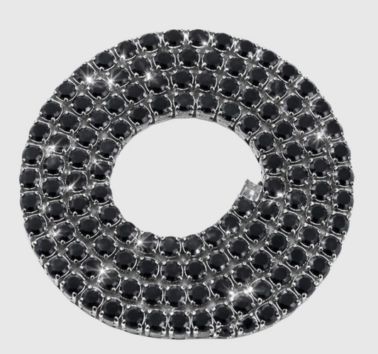 Black moissanite Gothic chain